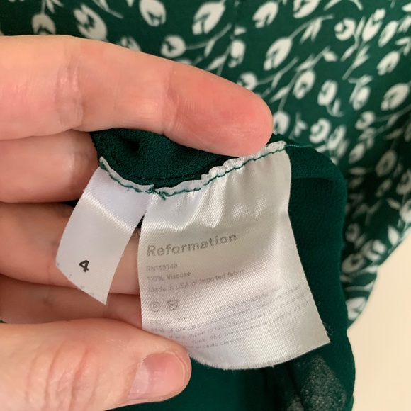 Reformation | Brielle Mini Dress Green Floral | 4 - Picture 6 of 9
